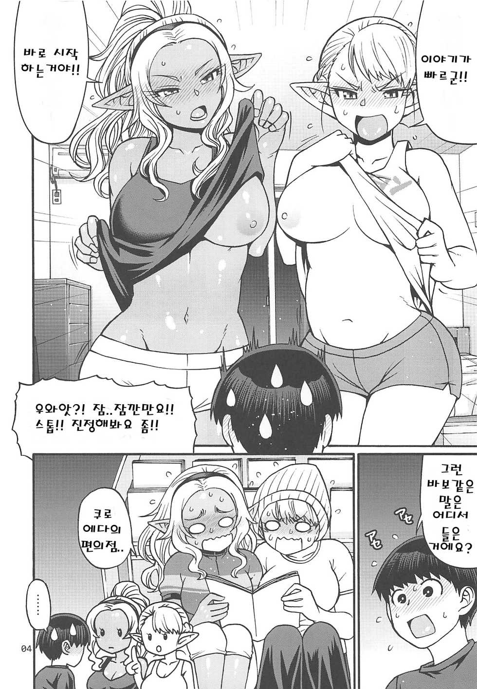(C94) [CELLULOID-ACME (Chiba Toshirou)] Naoe-kun wa Yasumenai. (Elf-san wa Yaserarenai.) (Korean) - Page 3
