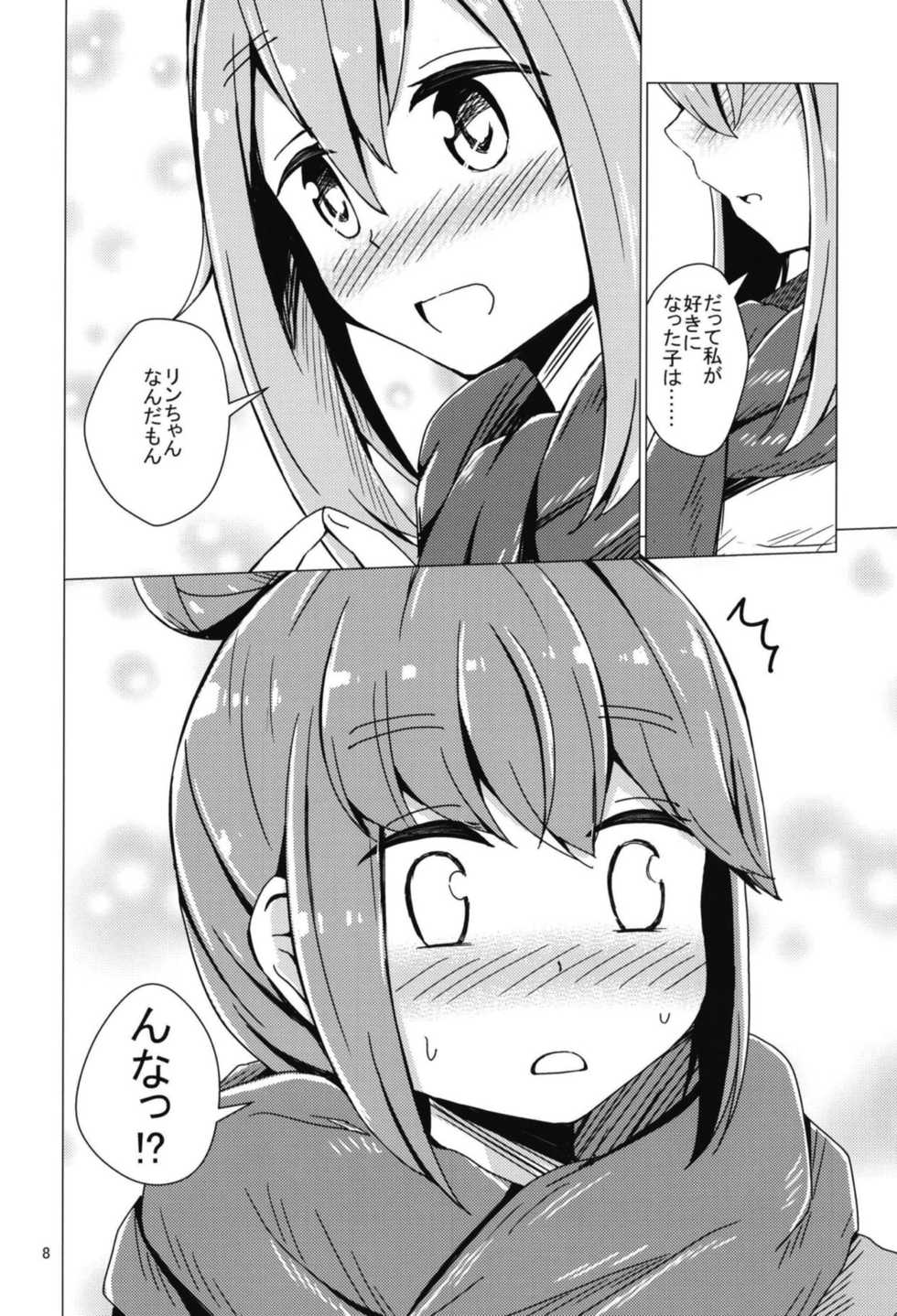 (C94) [Aiirosakura (Aikawa Ryou)] Sex Shinai to Derenai Tent ni Tojikomerareta NadeRin (Yuru Camp) - Page 7