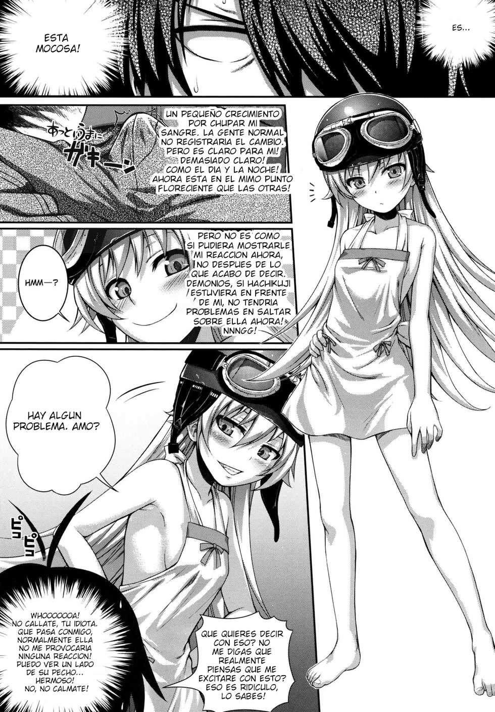 (COMIC1☆6) [40010 1-GO (40010 Shisakugata)] SAKKN Shinobu no Araragi Koyomi Kansatsu Nikki (Bakemonogatari) (Spanish) - Page 18