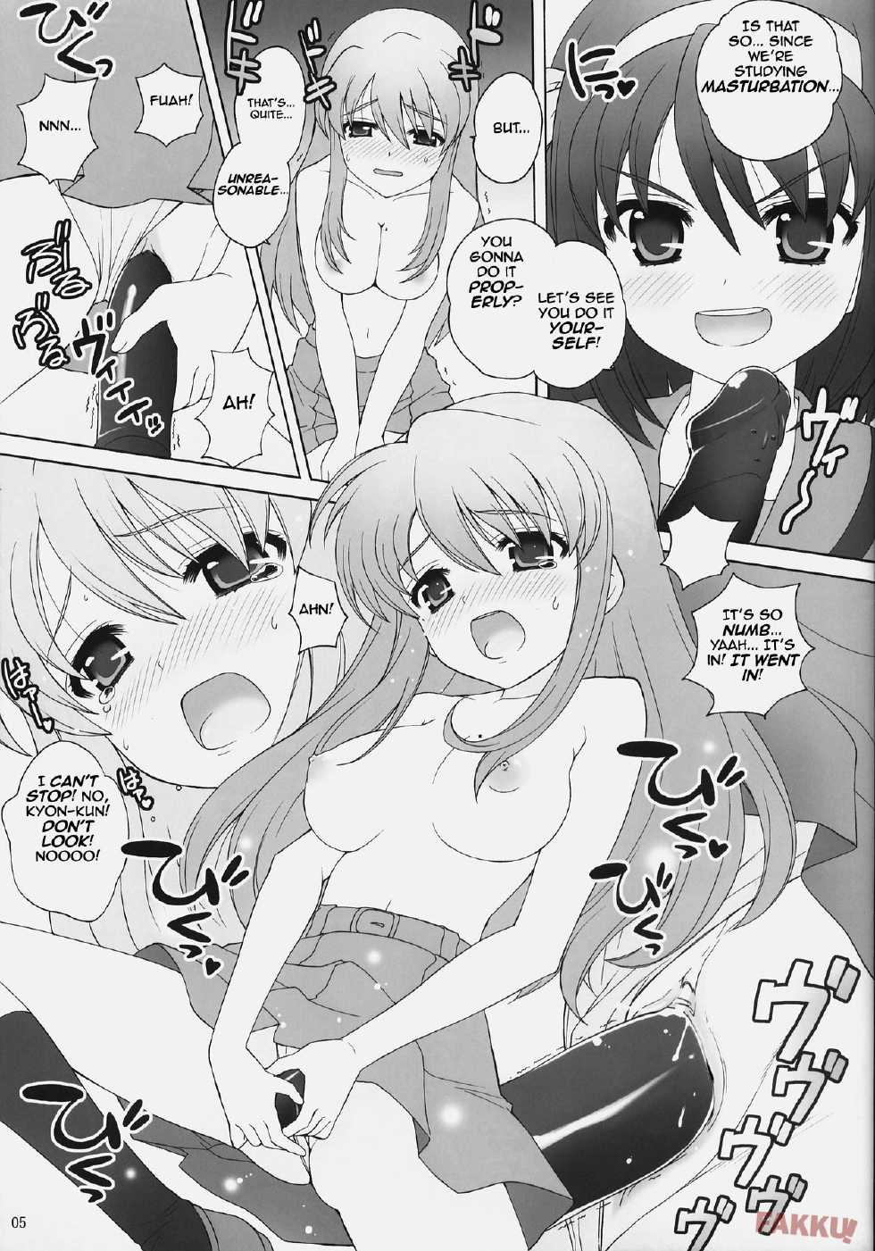 (COMIC1) [SimaSima System (Nagisawa You)] Suzumiya Haruhi no Daikenkyuu! (The Melancholy of Haruhi Suzumiya) [English] [FAKKU] - Page 5