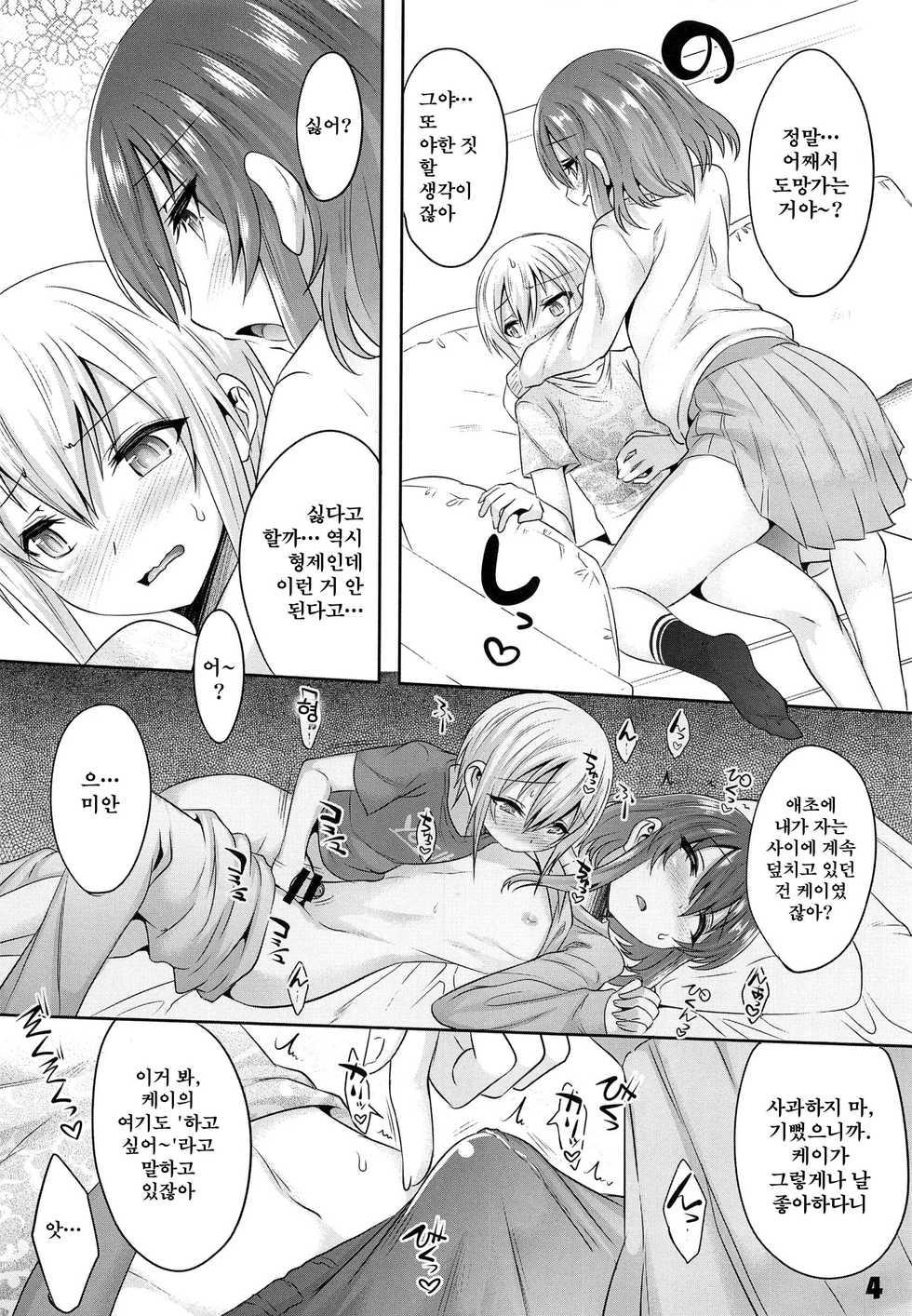 (C94) [EGO DANCE (Nanamatsu Kenji)] Onii-cha ga Ecchi de Komacchaccha | 형아가 야해서 곤란해져버리면 [Korean] [새벽안개] - Page 3