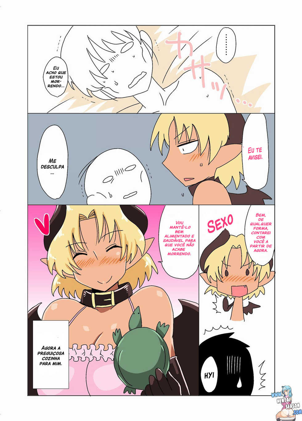 [Hroz] Kasshoku Namaiki Succubus no Isourou. | Audacious Freeloading Succubus. [Portuguese-BR] [Hentai Season] [Digital] - Page 13