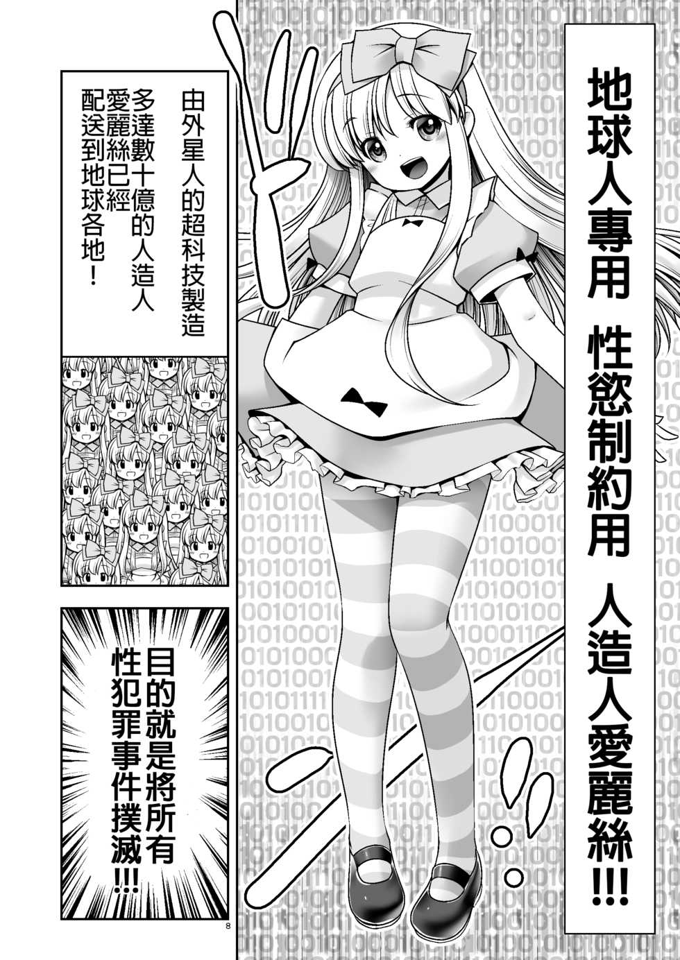 [Yosutebito na Mangakaki (Tomoki Tomonori)] Tai Chikyuujin Seiyoku Seigyo You Jinzouningen Alice (Alice in Wonderland) [Chinese] [動漫迷因X基德漢化組] [Digital] - Page 9
