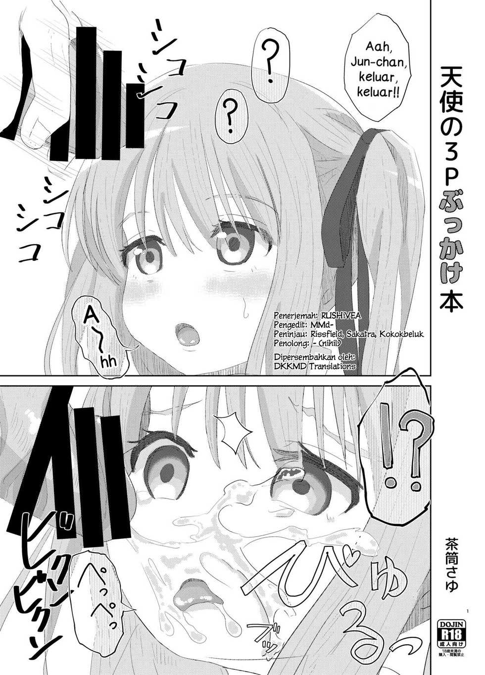 [Sayupot (Chazutsu Sayu)] Tenshi no 3P Bukkake Bon (Tenshi no 3P!) [Indonesian] [DKKMD Translations] [Digital] - Page 1