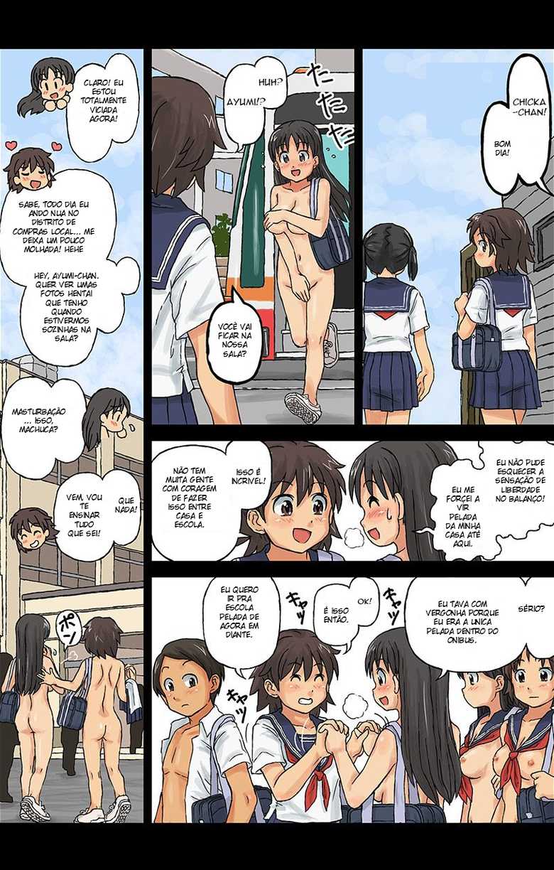 [Kasuga, Shin] Hadakanbo Kyouiku - JK mo Oppai Marudashi!? Sukoyaka Zenra Jugyou 1 | Educação Hadakanbo - Garotas colegiais com os seios de fora!? Aulas de saude nua [Portuguese-BR] [Sugiora] - Page 17