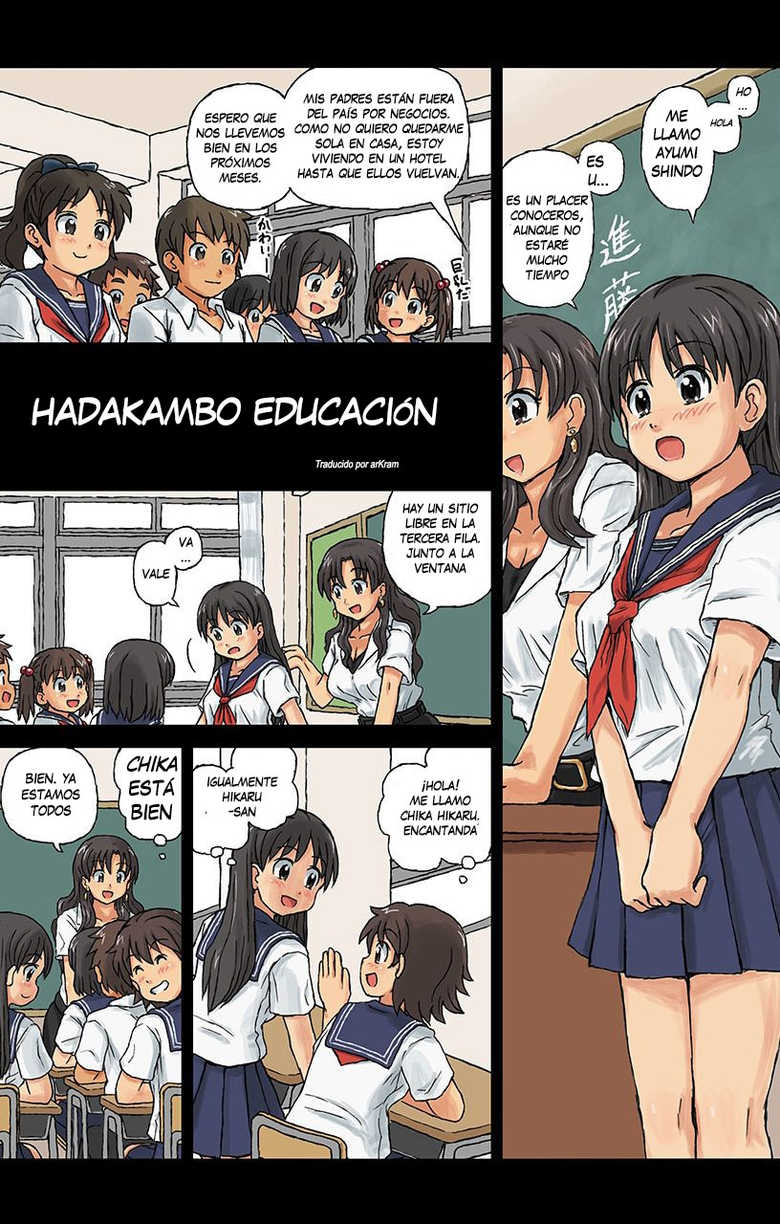 [Kasuga, Shin] Hadakanbo Kyouiku - JK mo Oppai Marudashi!? Sukoyaka Zenra Jugyou 1 [Spanish] [arKram] [Decensored] - Page 3
