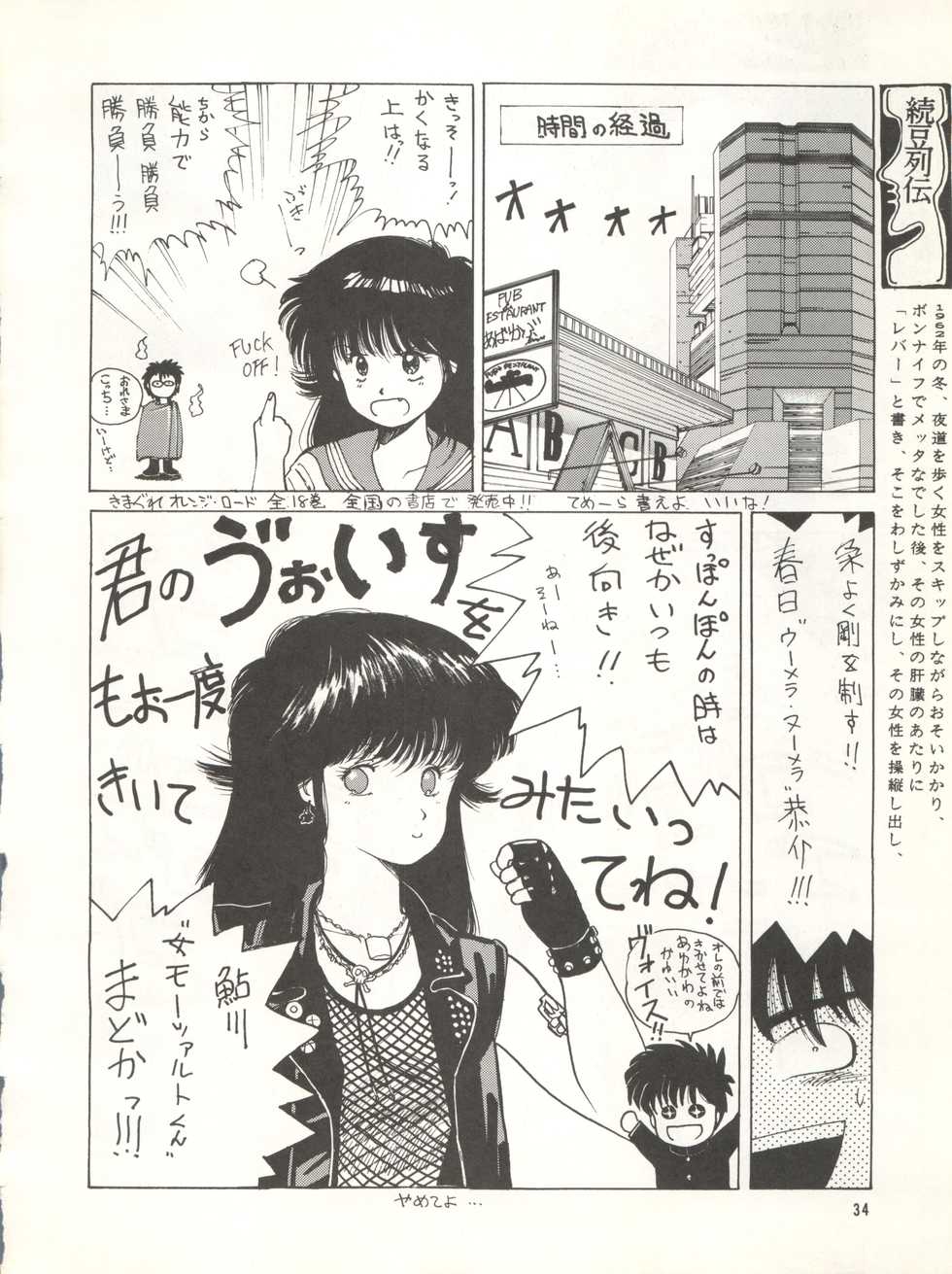 [Choujin Group Miracle-kai (Honda Masaru, Mitsufuji Kouichi, Satou Shin)] Geki Baka Jungle Vol. 1 (AKIRA, Kimagure Orange Road, Bastard, Dominion, Project A-Ko) - Page 34