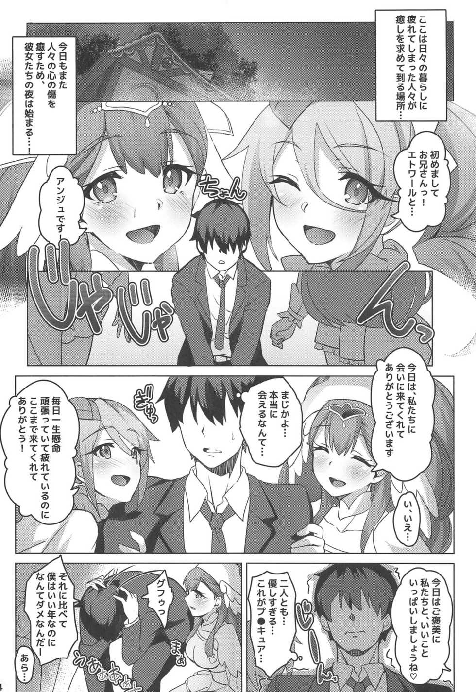 (C95) [Satooya (Satoo Chief)] Ange to Etoile ga Yasashiku Shite Kureru Hon (Hugtto! PreCure) - Page 3