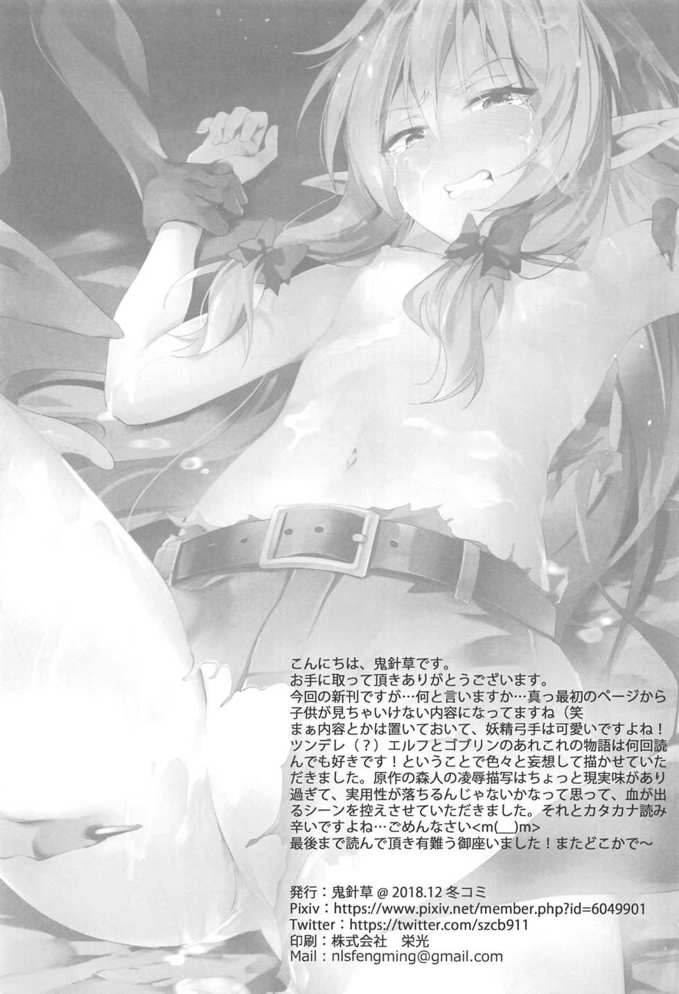 (C95) [Nameless (GuiZhenCao)] Moshi Onna Seirei ga Goblin ni Tsukamattara... (Goblin Slayer) - Page 24