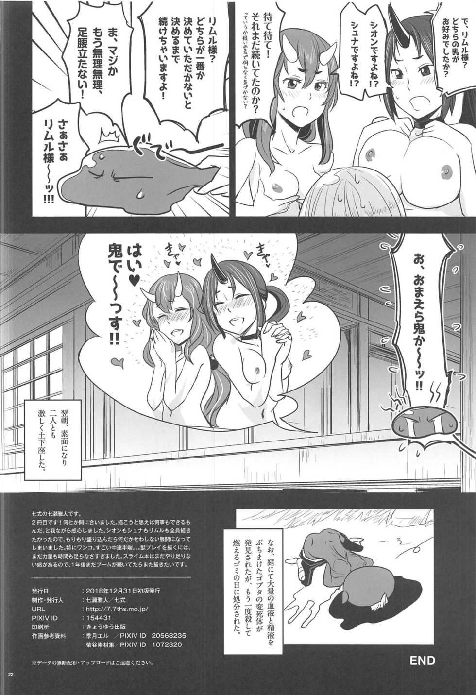 (C95) [Nanashiki (Nanase Masato)] TenSli Inwai Nikki (Tensei Shitara Slime datta Ken) - Page 21
