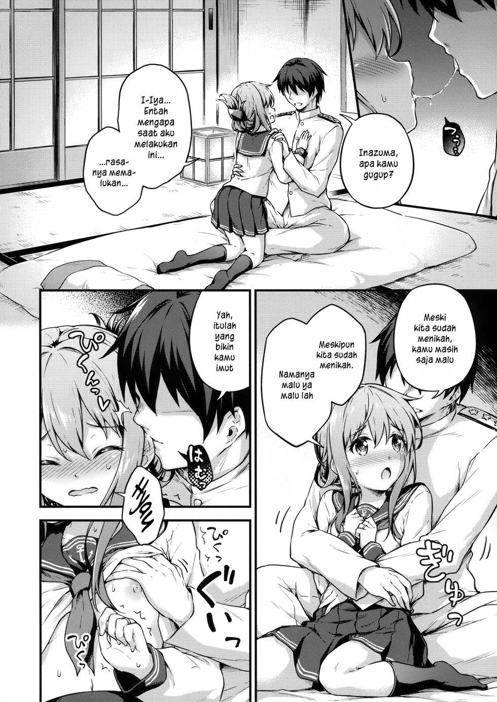 (C94) [Takoyaki-batake (Takoyaki Yoshi)] Inazuma to Kekkon Shoya Kakkokari (Kantai Collection -KanColle-) [Indonesian] [DKKMD Translations] - Page 7