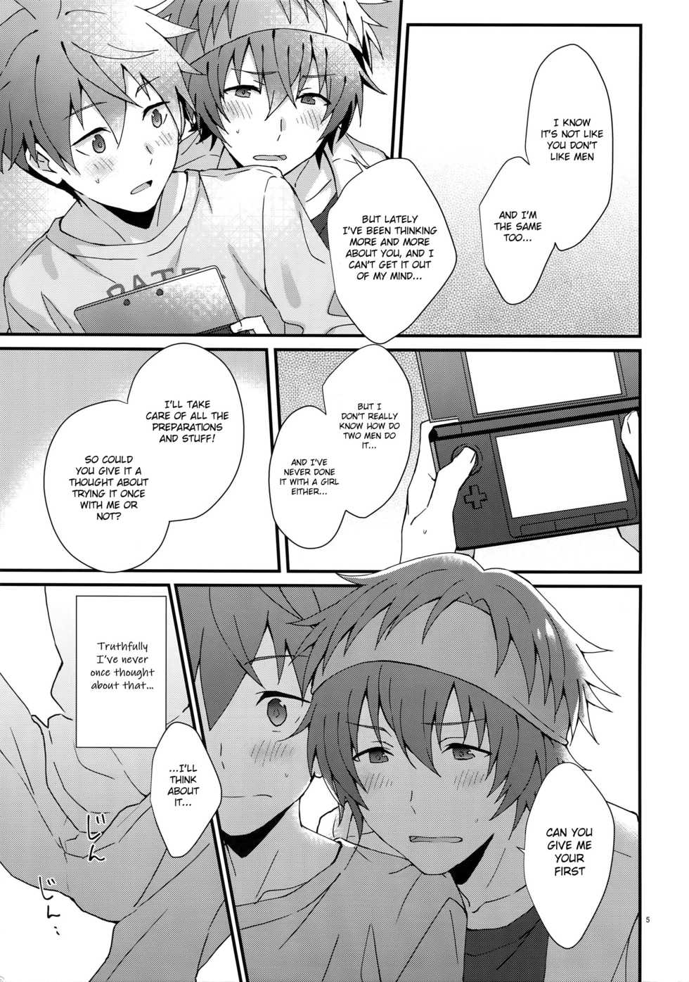 (SUPER MIRACLE FESTIV@L!! 2018) [Roefupukaji (Nesuo)] Bouhatsu! Doutei Sotsu Gyoushiki | Unexpected! Virgin Graduation (THE IDOLM@STER SideM) [English] [Anzu] - Page 4