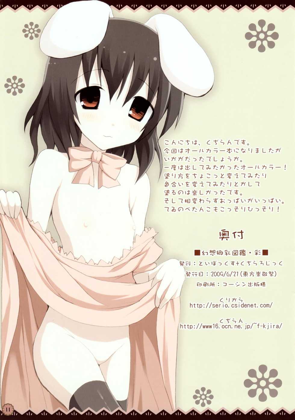 (Touhou Suukeisai) [TOYBOX, Kujira Logic (Kurikara, Kujiran)] Gensoukyou Chichi Zukan - Sai (Touhou Project) - Page 11