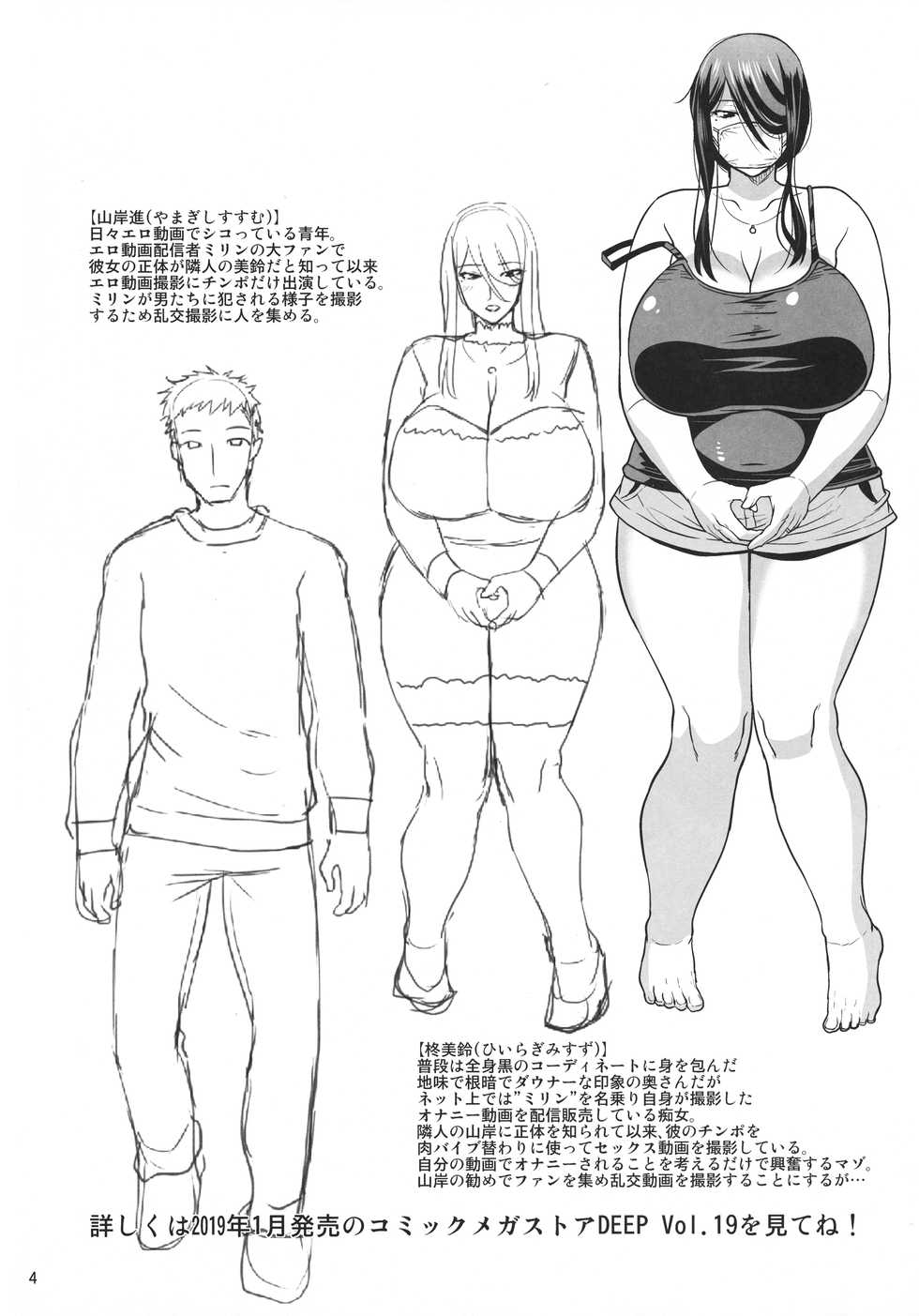 (C95) [gos to vi (Utamaro)] Ero Douga Haishin ga Shumi no Oku-san no Namahame Rankou Koukai Maso Benki - Page 4