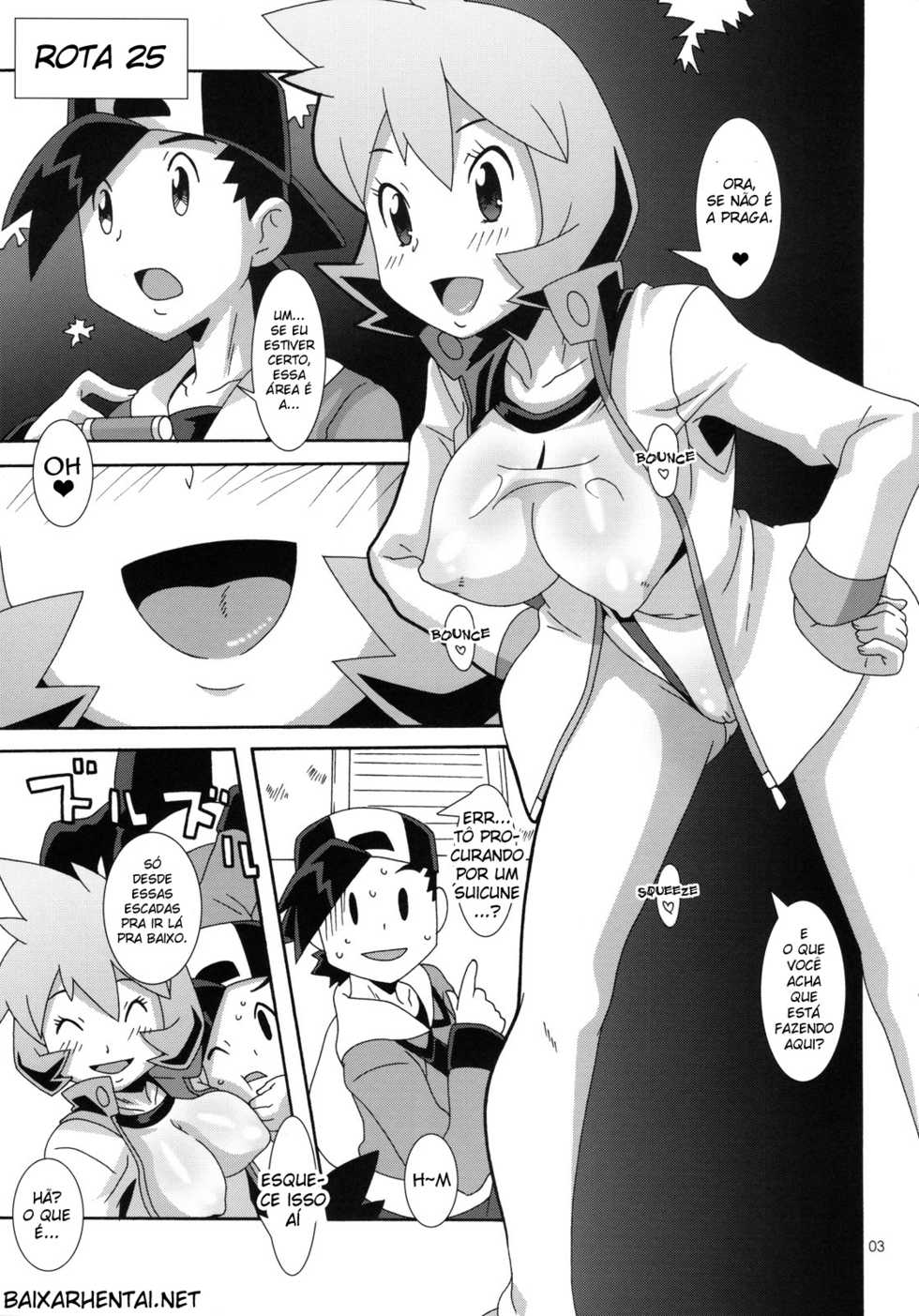 (C78) [Akusei-Shinseibutsu (Nori)] Hanada no Misaki de Tsukamatte | Catch on the Cerulean Cape (Pokémon) [Portuguese-BR] - Page 2