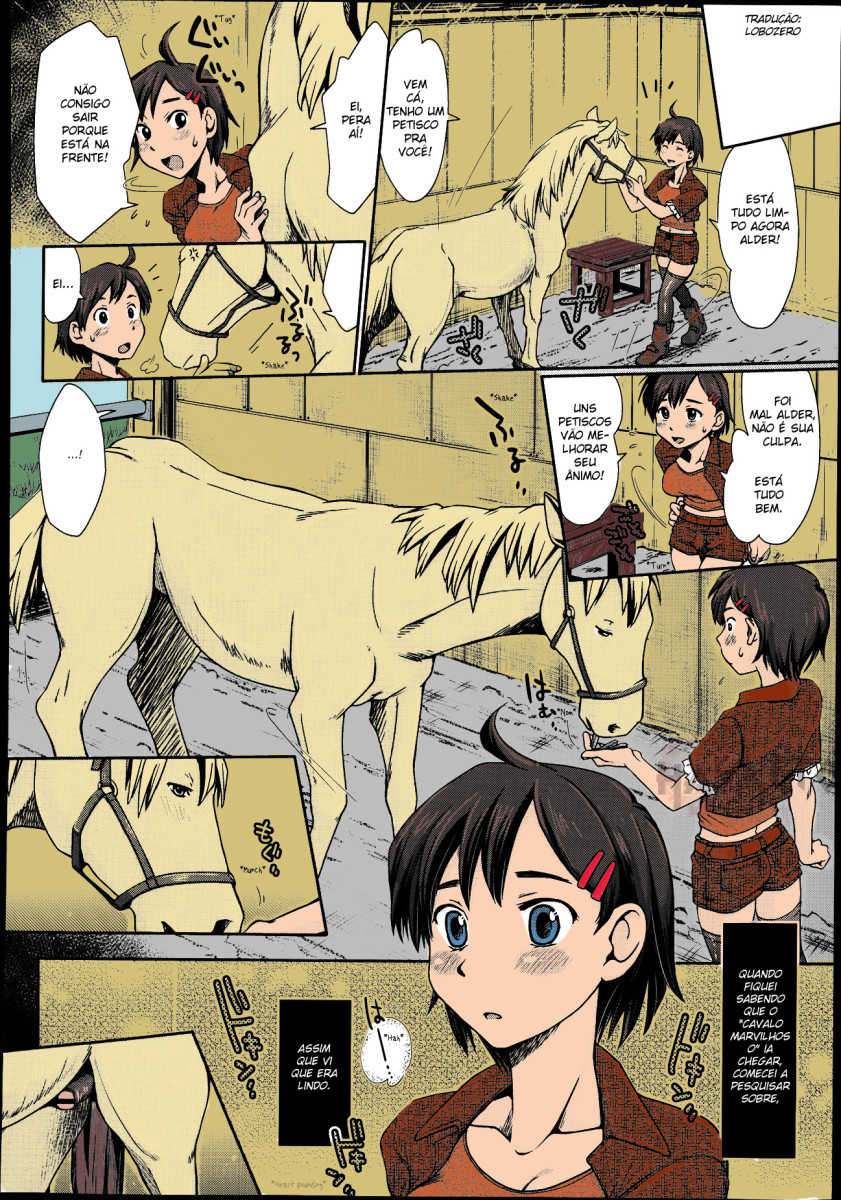 [Souko Souji] Himitsu no Umanari Tokubetsu Lesson | The Secret to Horses, Special Lesson (COMIC Tenma 2013-08) [Portuguese-BR] [Colorized] - Page 4
