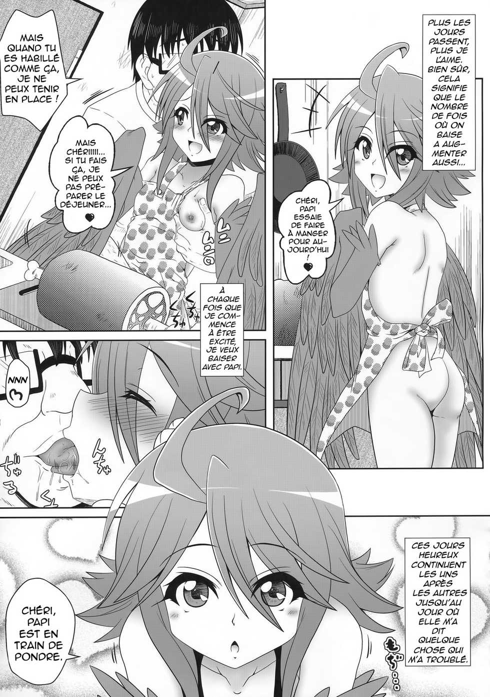 (C88) [Kame POTEL (Izuki Jirou)] Harpy ga Tonari ni Iru Nichijou - Everyday Harpy're next to  (Monster Musume no Iru Nichijou) [French] [Vapveur1] - Page 16