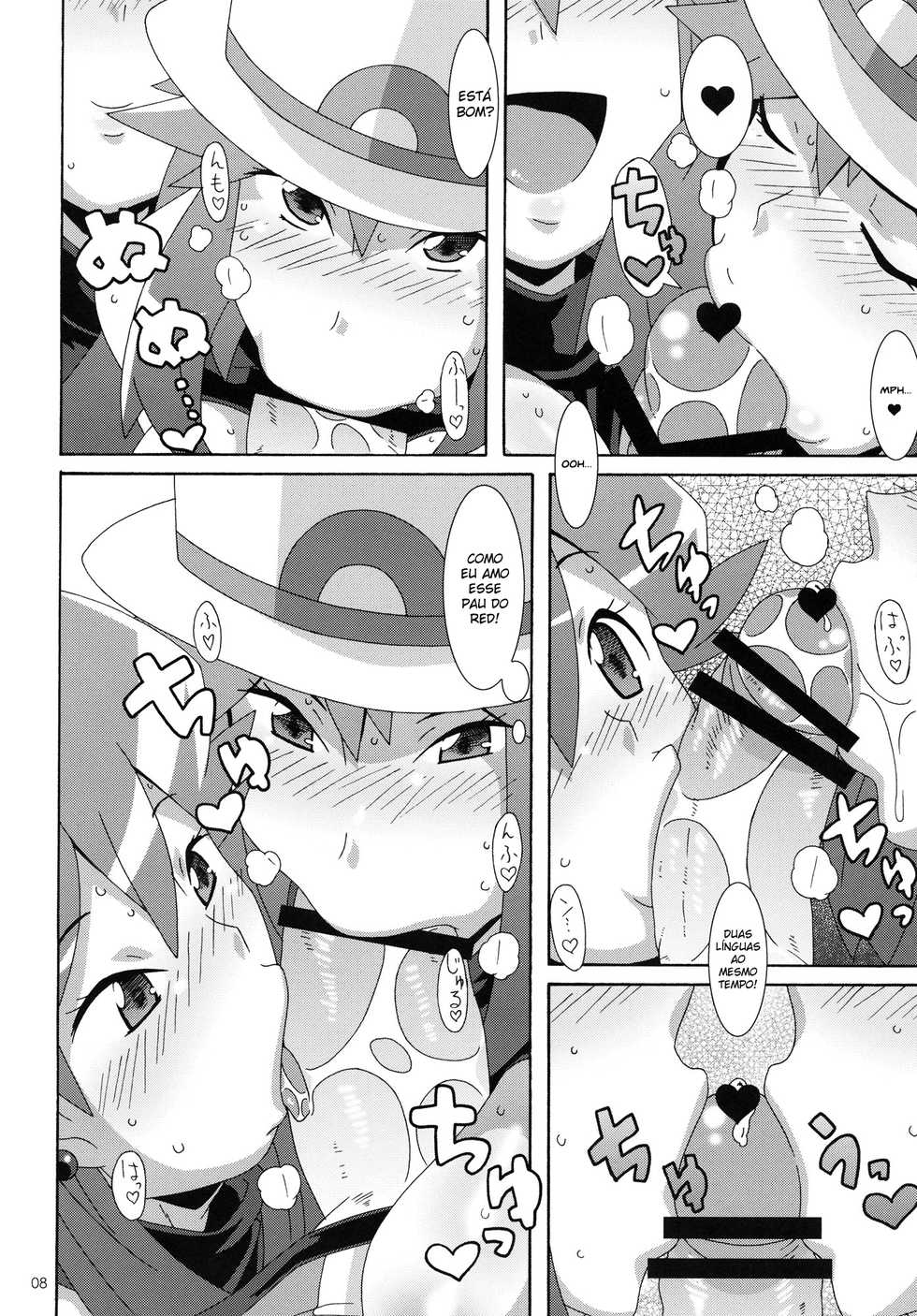 (C80) [Akusei-Shinseibutsu (Nori)] Aoba - Blue:Leaf (Pokemon) [Portuguese-BR] - Page 7