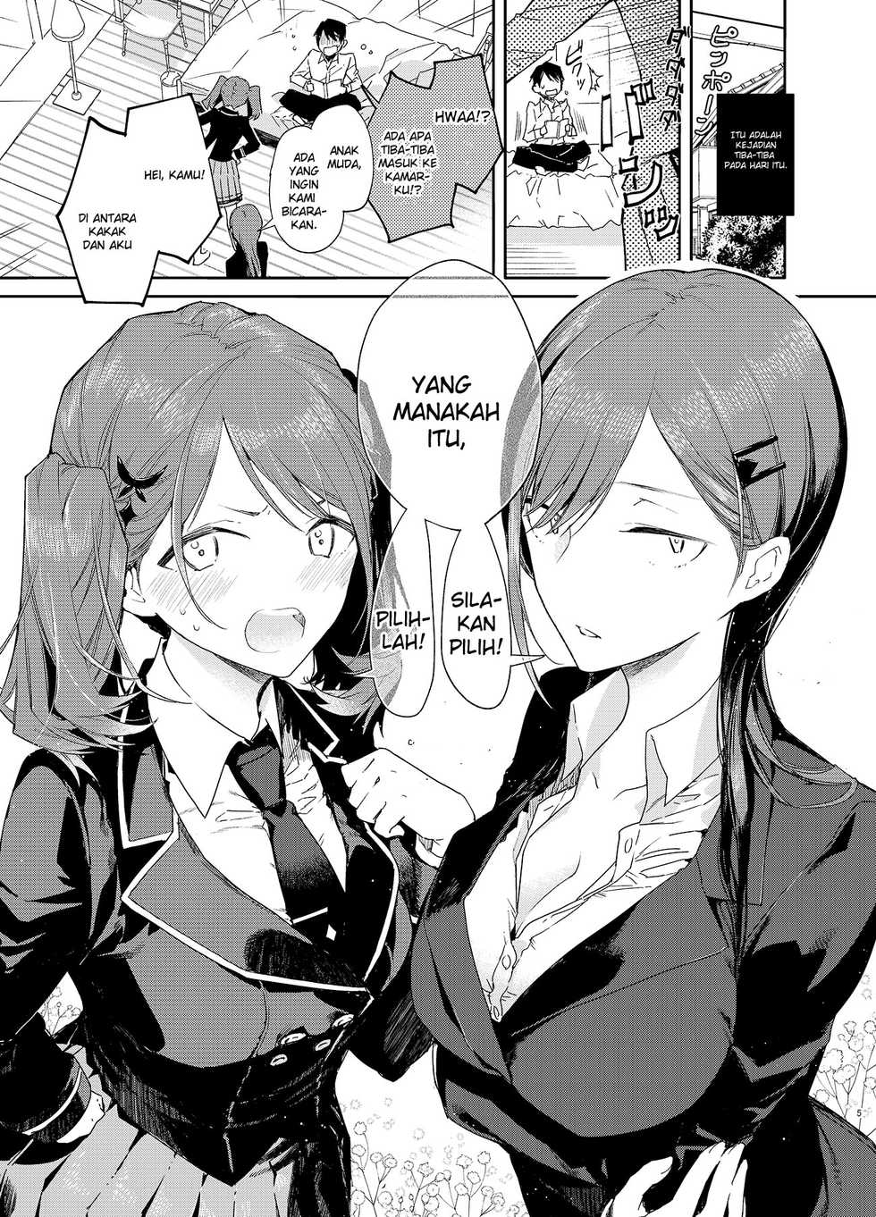 [Mutou Koucha] Kinjo no Tsuntsun Imouto to Muhyoujou Ane ni Semarare Ecchi [Indonesian] [Kiyo21] [Digital] - Page 5