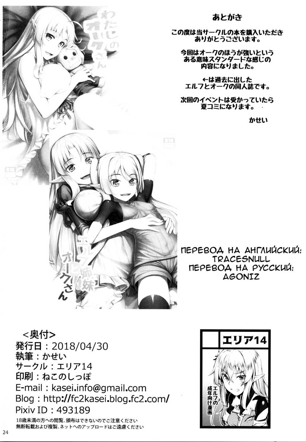 (COMIC1☆13) [Area14 (Kasei)] Orc ni Torawareta Elf wa [Russian] [AgoniZ] - Page 26