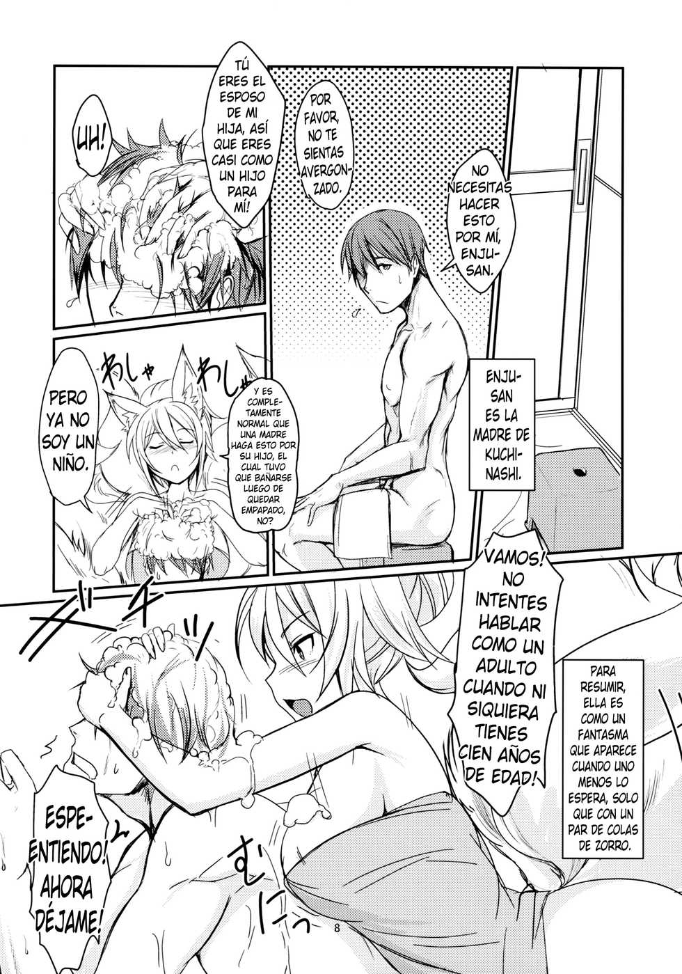 (C93) [Tanmatsu Ijou (BadHanD)] Byakko no Tou | El Baño de las Zorras Blancas [Spanish] [kalock] - Page 5