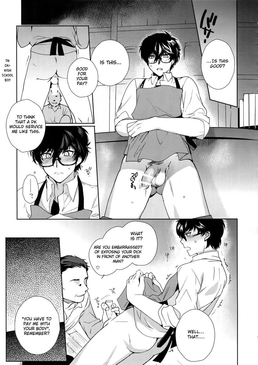 (Youkoso Velvet Room 3) [downbeat (Kirimoto Yuuji)] Cafe LeBlanc no Beit-kun ni Saimin (Persona 5) [English] [Otokonoko Scans] - Page 6
