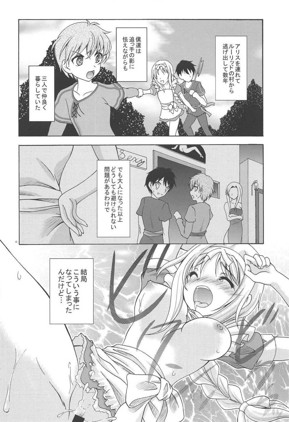 (C95) [RED RIBBON REVENGER (Makoushi)] Yume no Kuni no Alice ~The another world~ (Sword Art Online) - Page 5