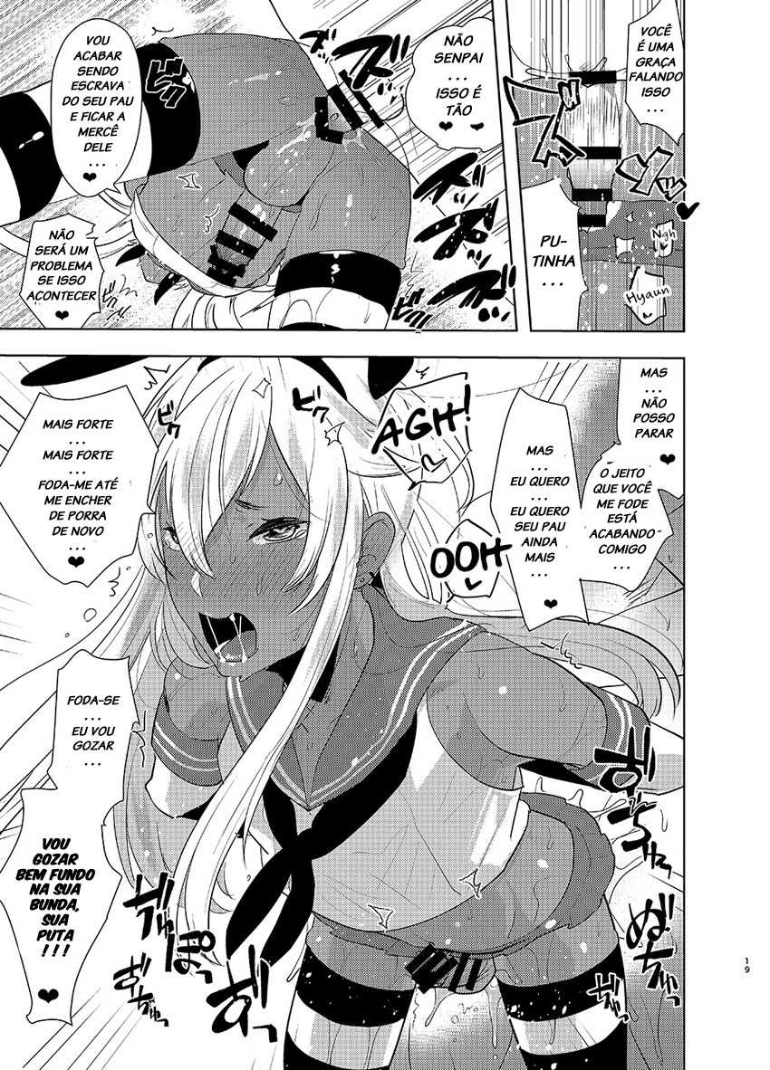 [Aimaitei (Aimaitei Umami)] Kasshoku Otokonoko DeliHeal no Erohon ~Yattekita Shimakaze-kun wa Daigaku no Charai Kouhai de――?! Hen (Kantai Collection -KanColle-) [Portuguese-BR] [LIANEF] [Digital] - Page 19