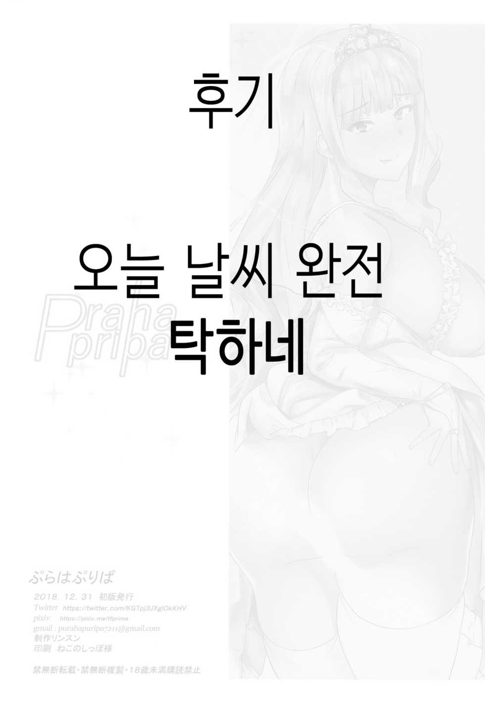 (C95) [Prahapripa (Rinsun)] Ohime-sama no Cosplay Bon | 공주님의 코스프레 책♡ (THE IDOLM@STER) [Korean] [TeamHT] - Page 29