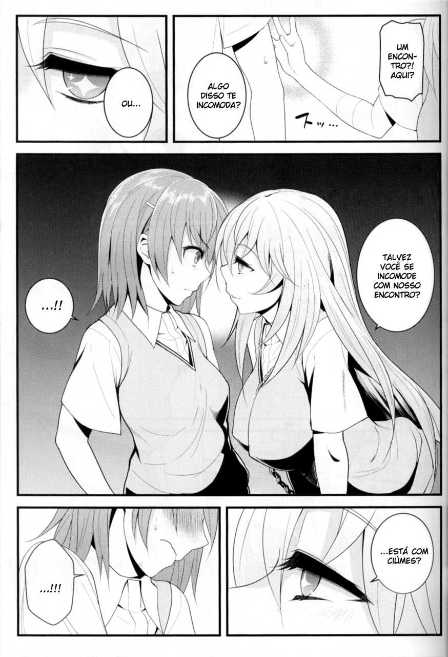 (C84) [Juujigen (AKANAGI)] Tatoeba Shokuhou-san ga Kamijou-san to Chucchu Shitari Suru Sonna Sekai ga Moshi Aru tosureba. (Toaru Kagaku no Railgun) [Portuguese-BR] [Holy] - Page 4
