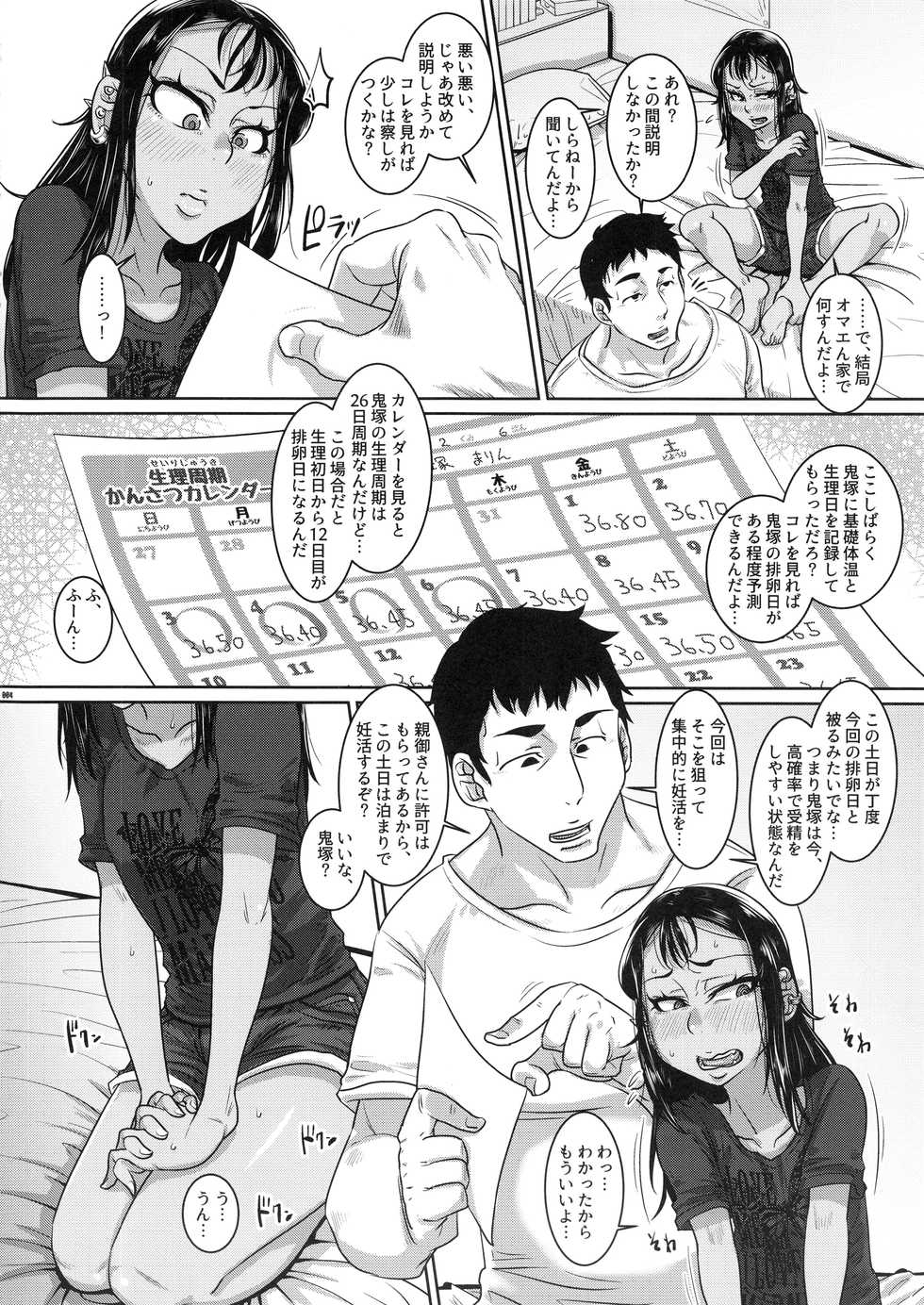 (C94) [Hachimidosan (Toge Toge)] CHOCOLATE GIRL 4 chapter 2 Kuro Loli Yankee ga Manabu Ninshin Katsudou ~Kikenbi Otomari Tanetsuke Hen~ - Page 3