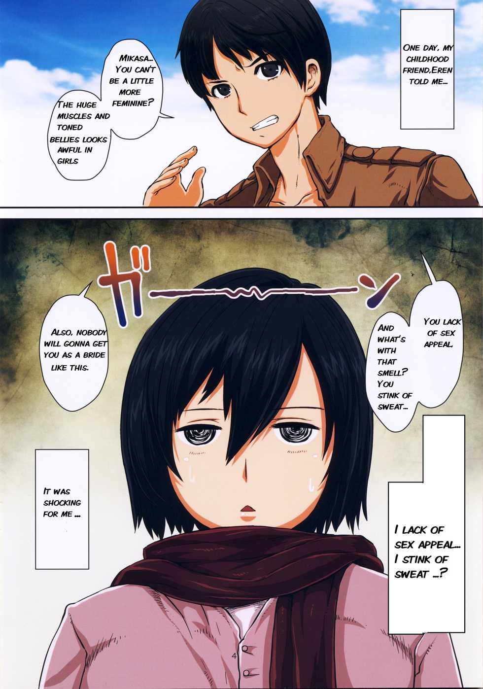 (C85) [8graphica (Yoshitama Ichirou, Nanakichi.)] Fukkin Joshi Mikasa Ackerman wa Taishuu ga Ki ni naru Otoshi goro. (Shingeki no Kyojin) [English] - Page 5