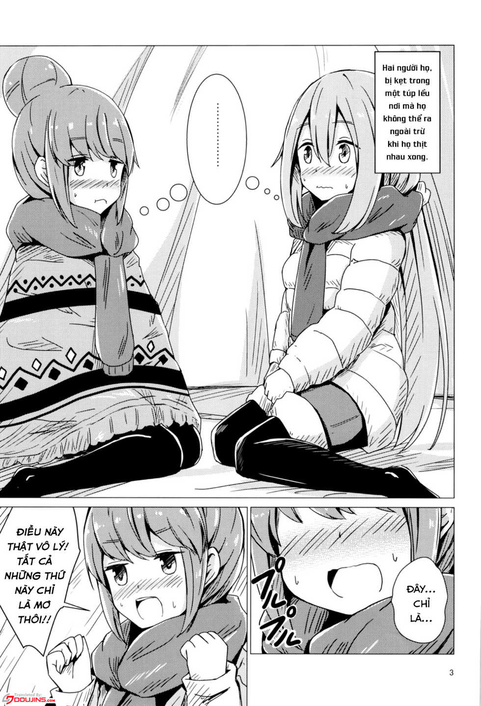 (C94) [Aiirosakura (Aikawa Ryou)] Sex Shinai to Derenai Tent ni Tojikomerareta NadeRin (Yuru Camp) [Vietnamese Tiếng Việt] [Erokawaii Team] - Page 2