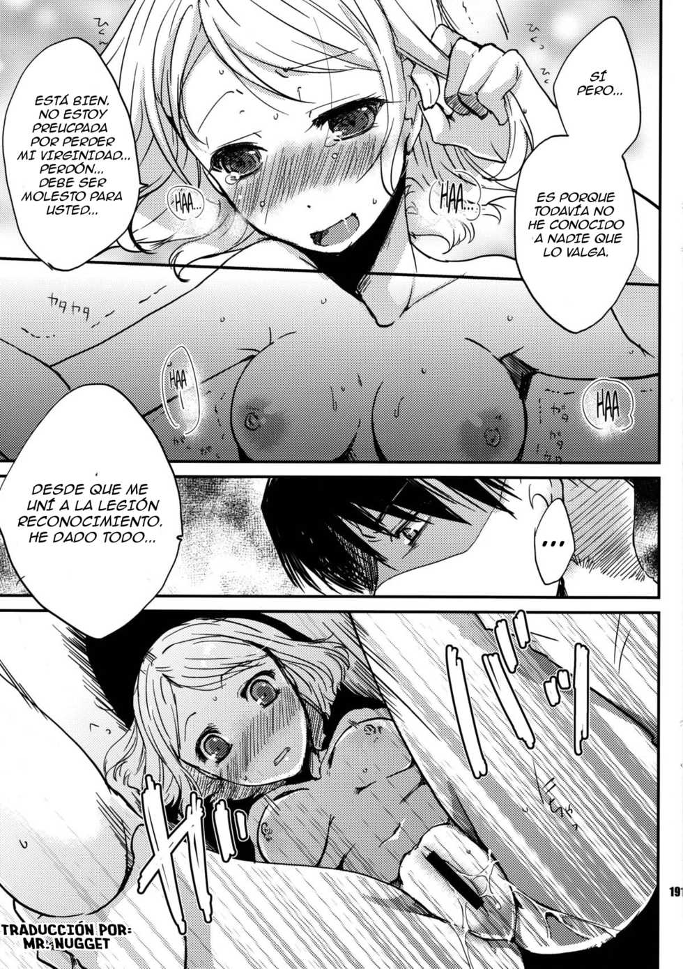 (C84) [JUDGEMENT (Shino)] SHOW+ER (Shingeki no Kyojin) [Spanish] [Mr. Nugget] - Page 19