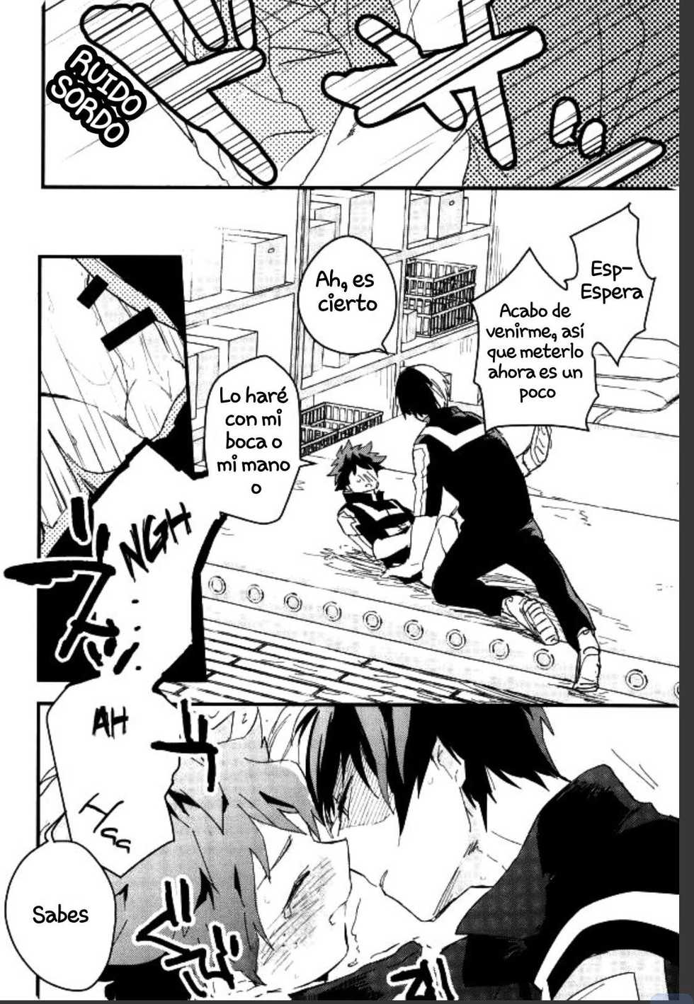 (C92) [Mini Karaageteishoku Ohmori (Tooka)] Midoriya-kun to Todoroki-kun ga Taiiku Souko de xxx suru Hon | Midoriya-kun Y Todoroki-kun Son XXX En El Armario De Suministros De La Eh [Spanish] [Shousanki] - Page 20