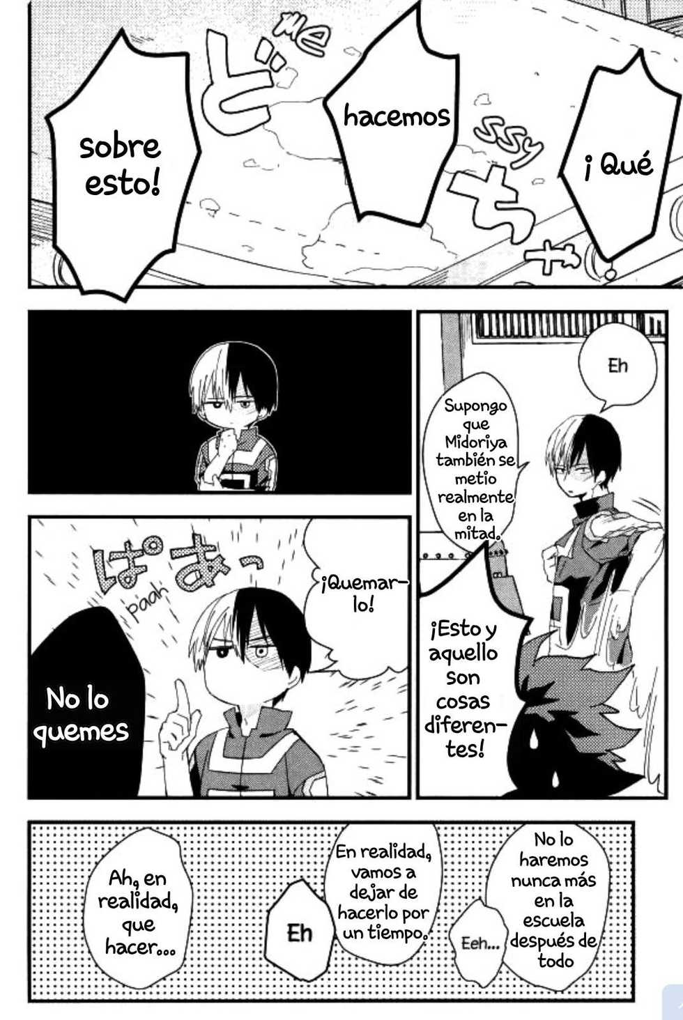(C92) [Mini Karaageteishoku Ohmori (Tooka)] Midoriya-kun to Todoroki-kun ga Taiiku Souko de xxx suru Hon | Midoriya-kun Y Todoroki-kun Son XXX En El Armario De Suministros De La Eh [Spanish] [Shousanki] - Page 25