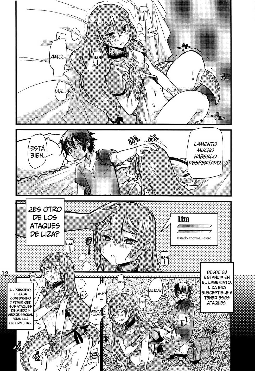 (C94) [Kanikieru (Tomoe Tenbu)] Tokage no Shippo no Sayokyoku (Death March kara Hajimaru Isekai Kyousoukyoku) [Spanish] =Mr.MPD= - Page 12