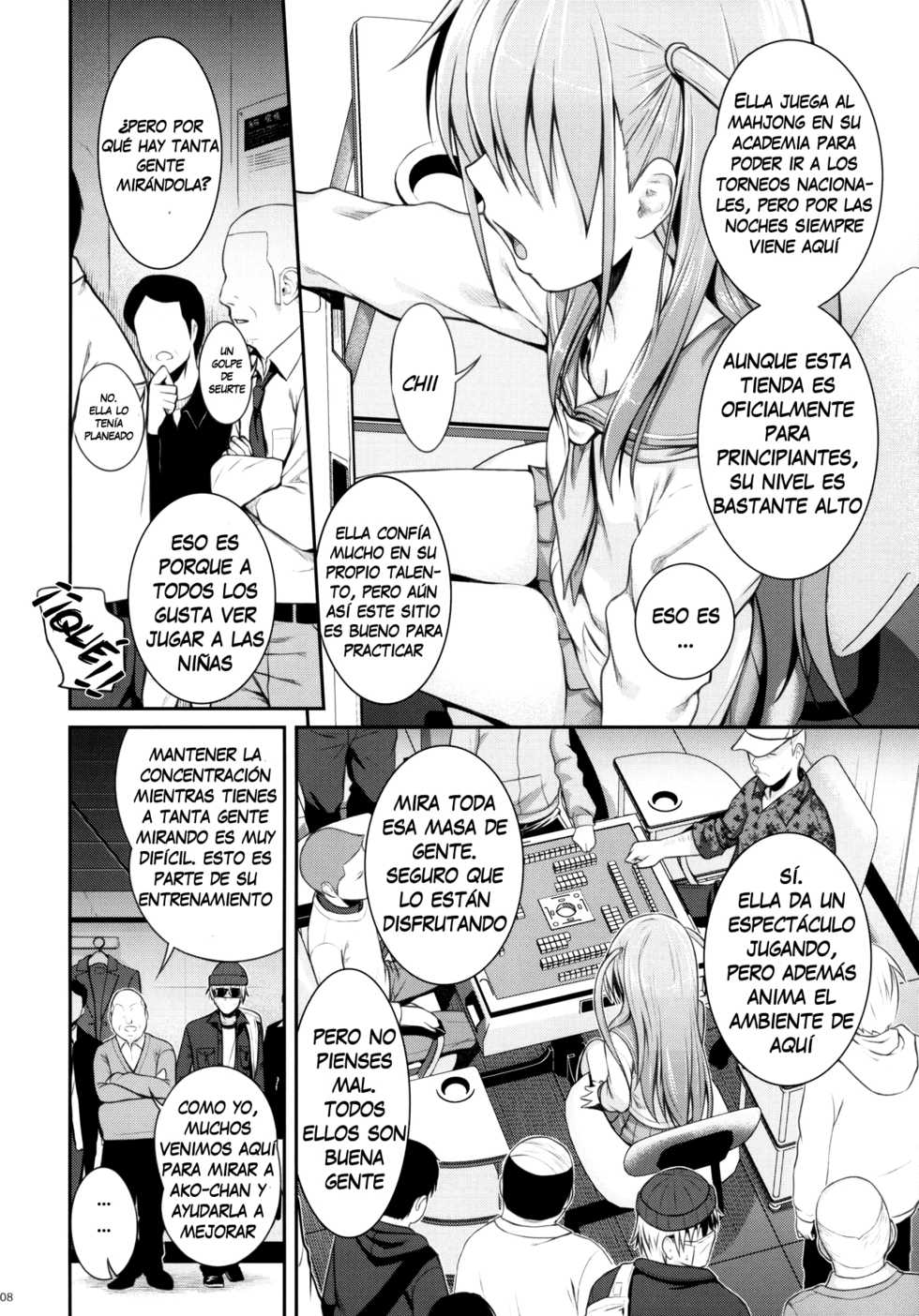 (C87) [40010 1-GO (Shimanto Shisakugata)] Akochan Watching Club (Saki) [Spanish] [arKram] - Page 8