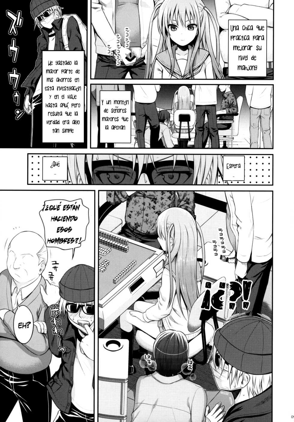(C87) [40010 1-GO (Shimanto Shisakugata)] Akochan Watching Club (Saki) [Spanish] [arKram] - Page 9