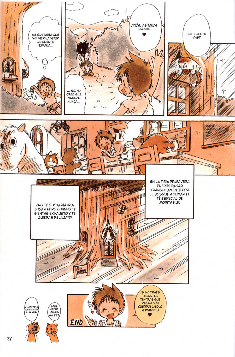 [Sennen Teikoku (Mitsui Jun)] Morita-kun no Kochakan | Casa del Te de Morita-kun (BE-HAPPY) [Spanish] - Page 15