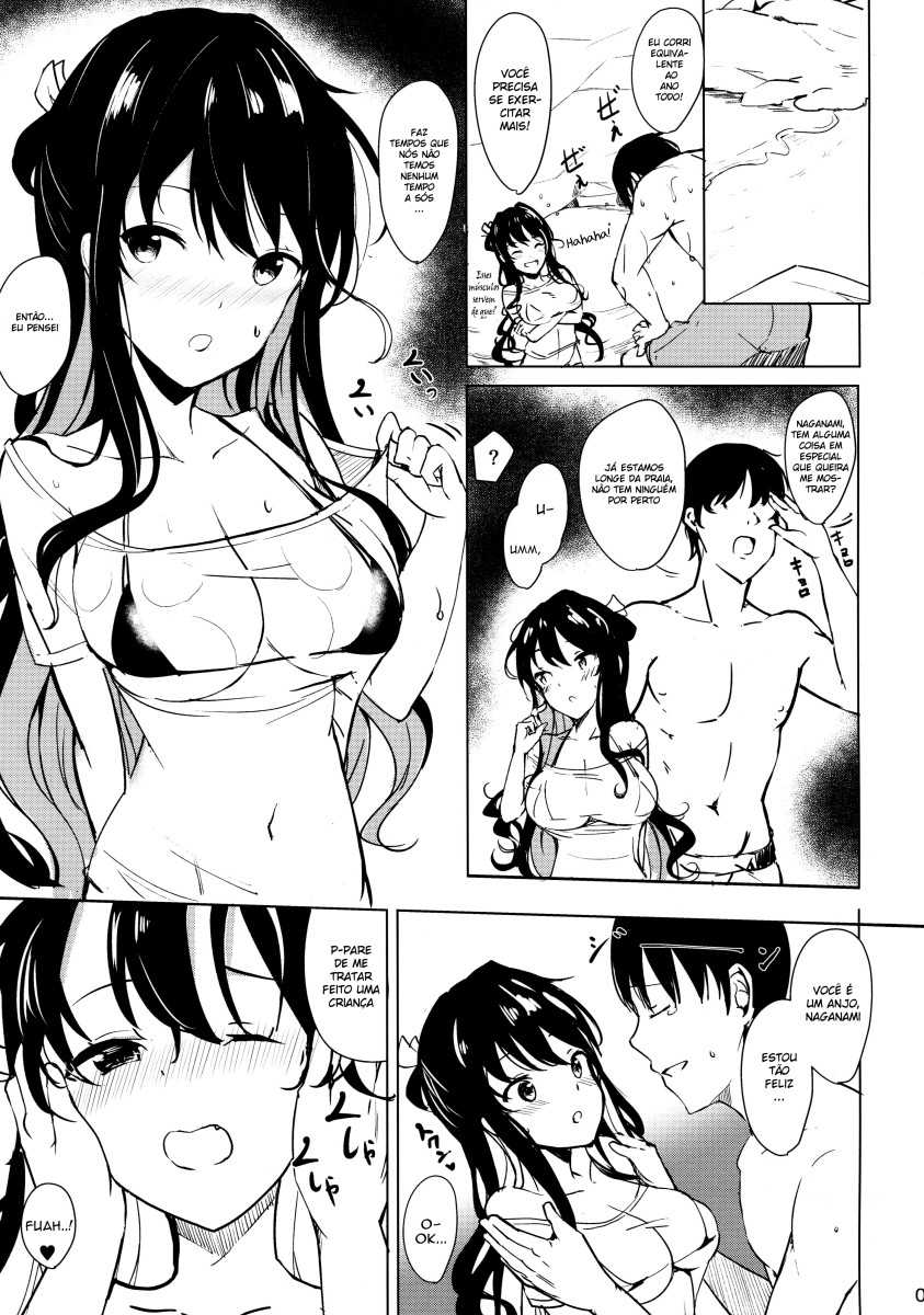 (C94) [Kuronisiki (Takaharu)] Naganami-sama no Dakigokochi (Kantai Collection -KanColle-) [Portuguese-BR] - Page 4