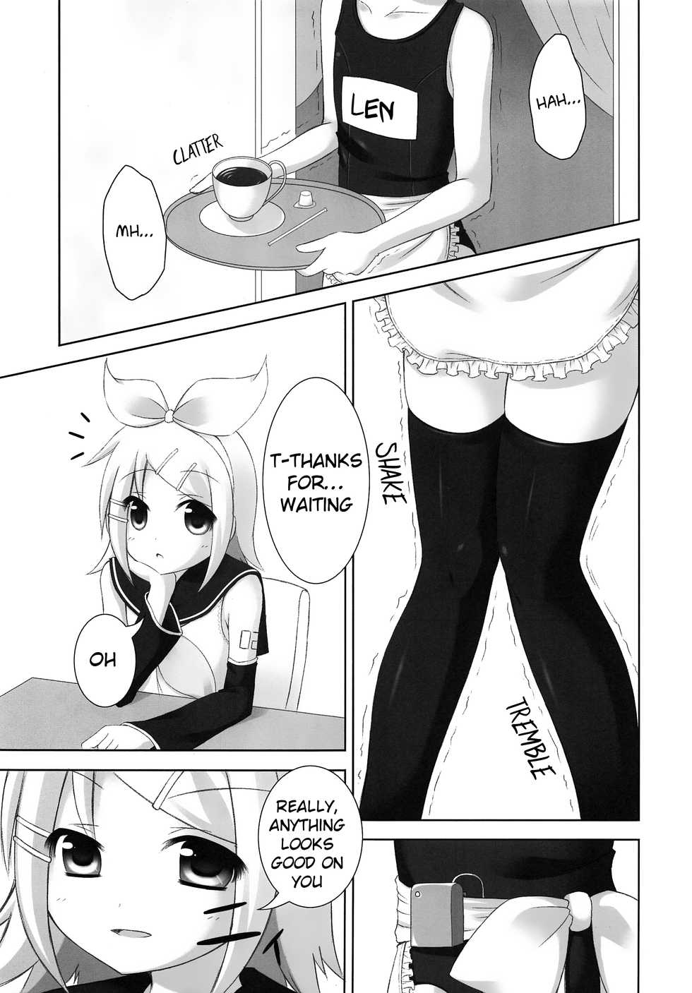 (C82) [Sakurakusa (Akarin)] Oshioki Len kyun | Len-kyun's Punishment (VOCALOID) [English] {Shotachan} - Page 4