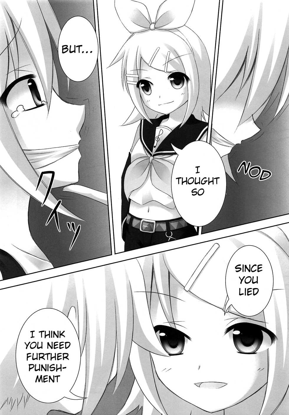 (C82) [Sakurakusa (Akarin)] Oshioki Len kyun | Len-kyun's Punishment (VOCALOID) [English] {Shotachan} - Page 15