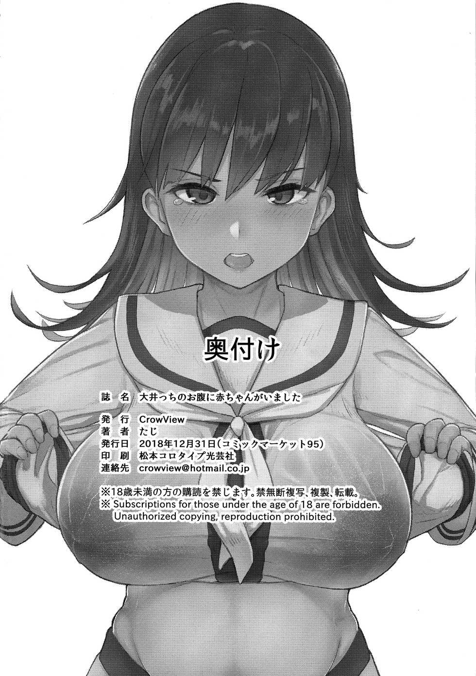 (C95) [CrowView (Taji)] Ooicchi no Onaka ni Aka-chan ga Imashita | Ooicchi had a Baby in Her Tummy (Kantai Collection -KanColle-) [English] {biribiri} - Page 22