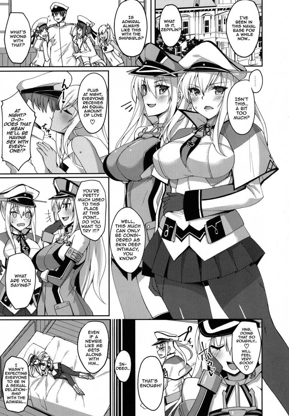 (C92) [Labomagi! (Takeda Aranobu)] Hajimete no Harem Yasen Seikatsu ~Graf to Doitsu Kanmusu no Baai~ (Kantai Collection -KanColle-) [English] [NHNL] - Page 4