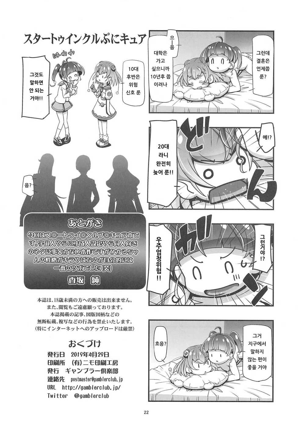 (COMIC1☆15) [Gambler Club (Kousaka Jun))] Star Twinkle PuniCure | 스티 트윙클 푸니큐어 (Star Twinkle PreCure) [Korean] [아이카츠! 갤러리] - Page 21