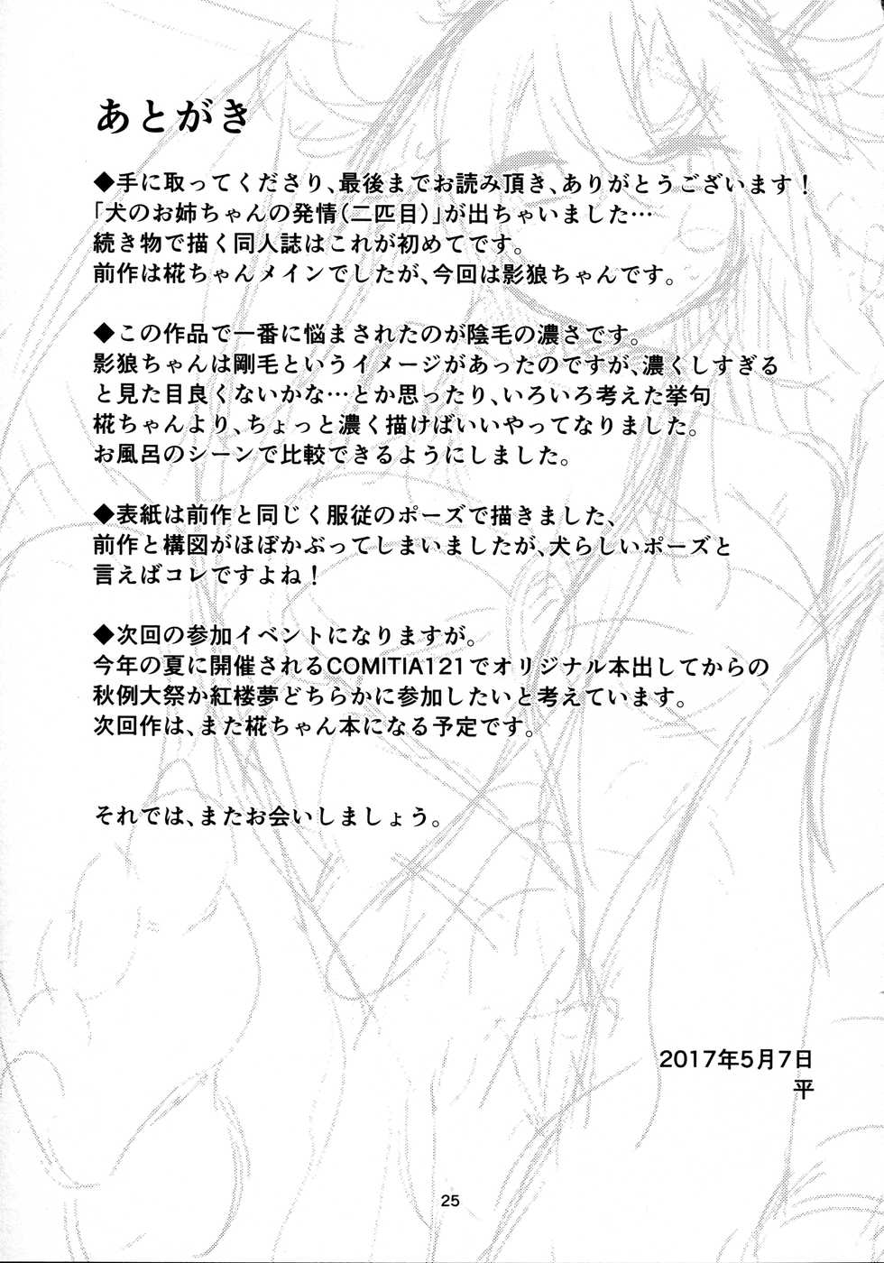 (Reitaisai 14) [Nanika no Heya (Hira)] Inu no Onee-chan no Hatsujou Nihikime (Touhou Project) [Chinese] [狗东西汉化组] - Page 26