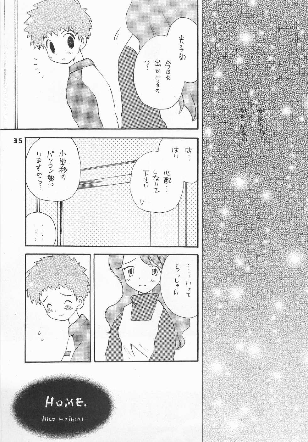 (HaruCC6) [Haniwa Mania, Kuruguru DNA (Pon Takahanada, Hoshiai Hilo)] Jogress Daihyakka (Digimon Adventure 02) - Page 34