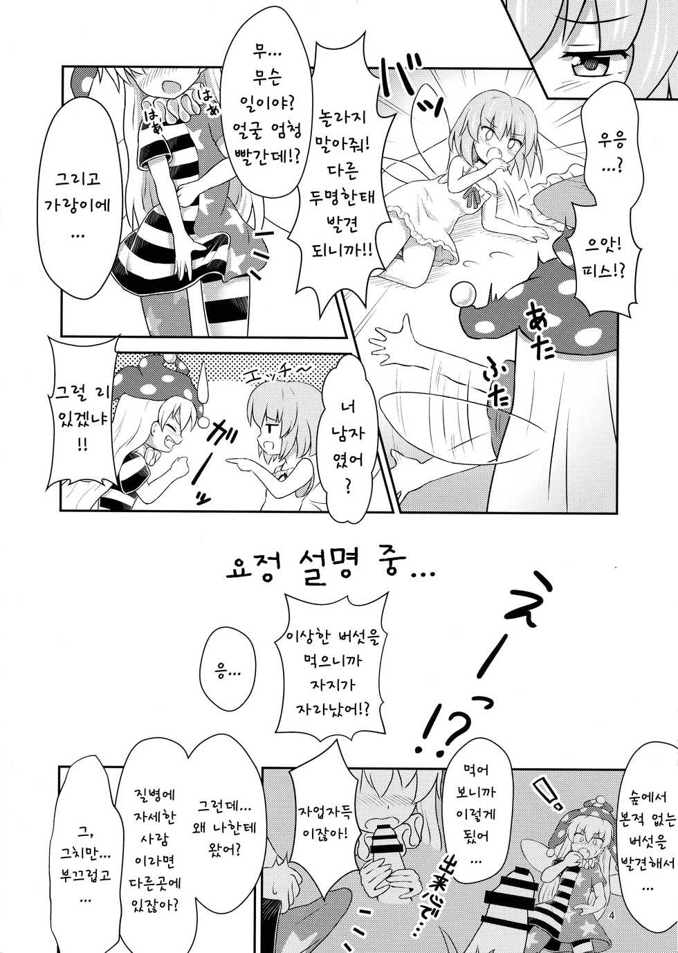 (Reitaisai 16) [Lunatic Traveler (Shiratsuki Shiori)] Yousei Sex Communication (Touhou Project) [Korean] - Page 4