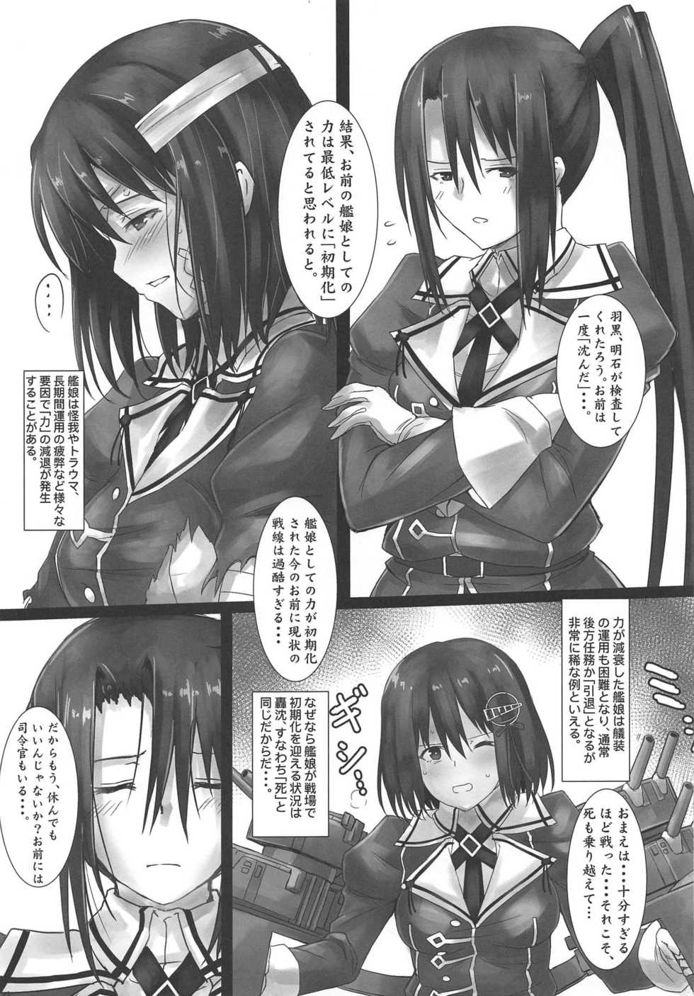 (COMIC1☆15) [Kedamonoya san (Makka na Kedamono)] Haguro Ai no Shinkon Taieki? (Kantai Collection -KanColle-) - Page 4